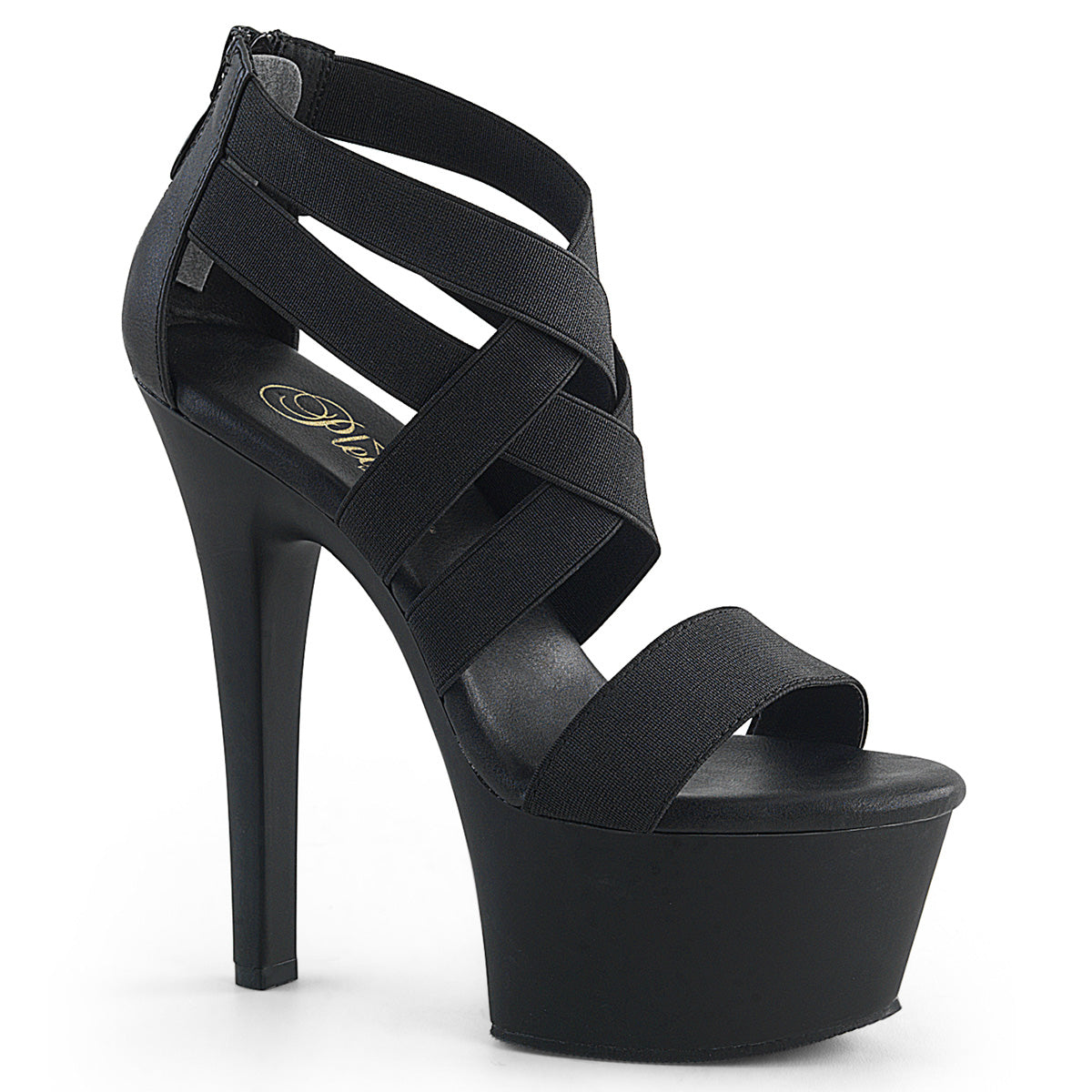 ASPIRE-601 Clear/Black, Stripper Slide Sandals, High Heels, Pleaser –  BootyCocktails